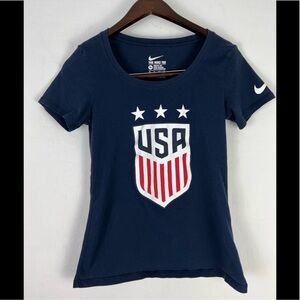 USA Soccer Womens T-Shirt Navy Blue Size XS